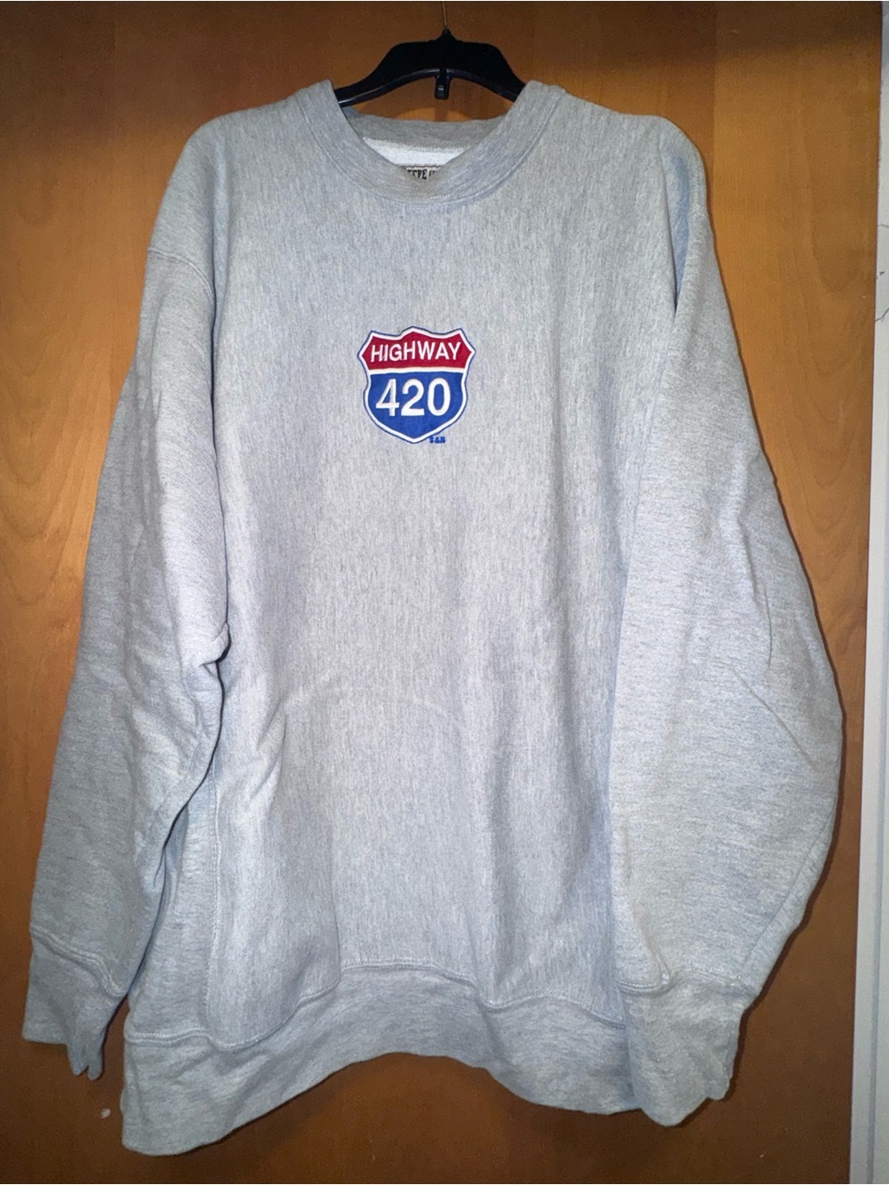 Steve & Barry's Light Gray 'Highway 420' Graphic Crewneck Sweatshirt